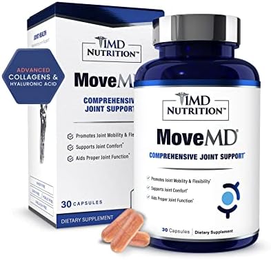 1MD Nutrition MoveMD - Health Supplement for Joint Discomfort & Support - Our Collagen Pills are Skillfully Formulated for Women & Men w/Hyaluronic Acid & Astaxanthin 1MD Nutrition