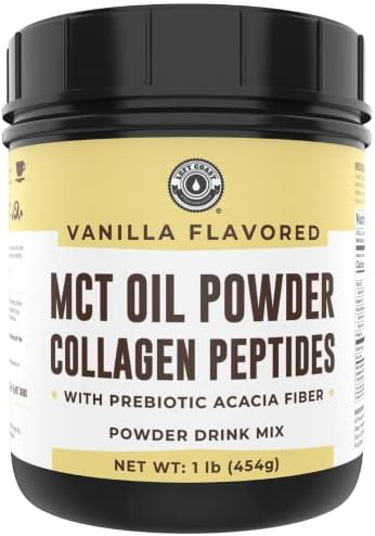 16oz Chocolate Keto MCT Powder (Порошок) + Collagen + Prebiotic Acacia Fiber. MCT Creamer. MCT Oil Powder from Coconuts. MCT Collagen Powder, Grass Fed, Perfect for Keto, 1 Net Carb, Stevia, Erythritol Left Coast Performance