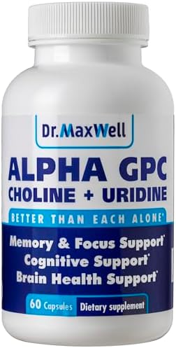 Alpha GPC 600 мг + Уридин, усилитель холина, без сои, 60 капсул Dr. Maxwell