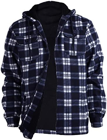 Мужская Флисовая кофта Gary Com Heavy Thick Flannel Plaid Jacket Sherpa Fleece Lined Hoodies Gary Com