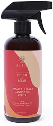 As Am JBCO Water 16 oz - Nano Curl Strengthener - Moisturizes and Detangles - Anti-Frizz - Increases Fiber Strength - Enriched with Jamaican Black Castor Oil, Vitamin C, and Vitamin E, Red As I Am