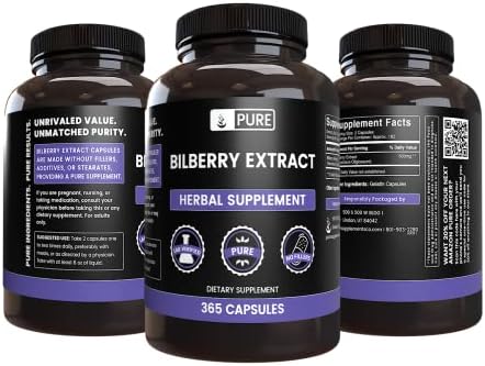 Pure Original Ingredients Bilberry Extract (365 Capsules) No Magnesium Or Rice Fillers, Always Pure, Lab Verified PURE ORIGINAL INGREDIENTS