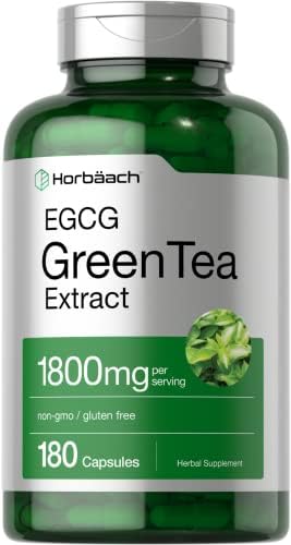 Horbäach EGCG Green Tea Extract Pills | 180 Capsules | Max Potency | Non-GMO & Gluten Free Supplement Horbäach