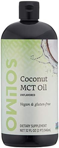 Amazon Brand - Solimo MCT Liquid (Жидкость) Coconut Oil, Unflavored (Без вкуса), 32 fl oz (Жидкие унции) (Pack of 1) Solimo