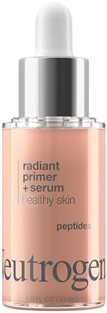 Neutrogena Healthy Skin Radiant Booster Primer & Serum, Skin-Evening Serum-to-Primer with Peptides & Pearl Pigments, Evens the Look of Skin's Tone & Smooths Texture, 1.0 fl. oz Neutrogena