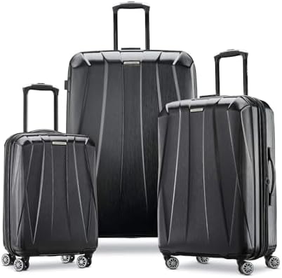 Samsonite Centric 2 Hardside Expandable Luggage with Spinners, Black, 2-Piece Set (20/24) Samsonite