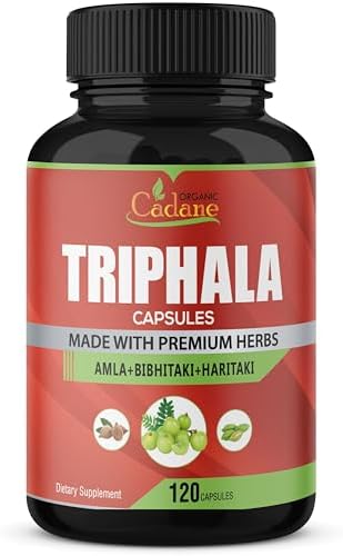 Organic Cadane Triphala (3 Fruit Powders) Supplement 3000mg, 120 Veggie Capsules (Капсулы на растительной основе) | Improves Digestion Function, Supports Immune System Organic Cadane