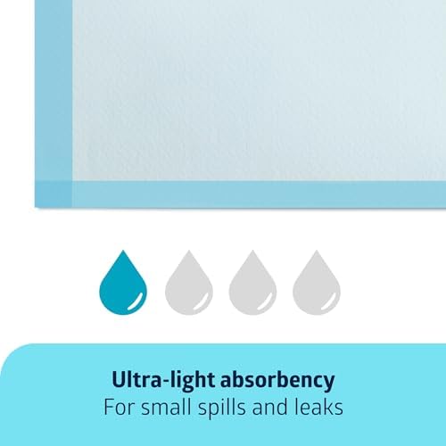 Medline Light Absorbency Underpad, 17" x 24", 100 Count, Disposable Chucks, Bed, Furniture & Surface Protection, For Kids, Adults, Elderly, Puppy Pad, Changing Pad, Incontinence Pee Pad,Blue Medline