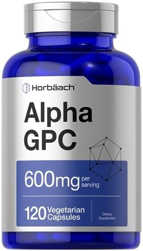 Horbäach Alpha GPC 600mg | 120 Capsules | Vegetarian, Non-GMO & Gluten Free Choline Supplement | Supports Healthy Memory, Focus and Clarity Horbäach