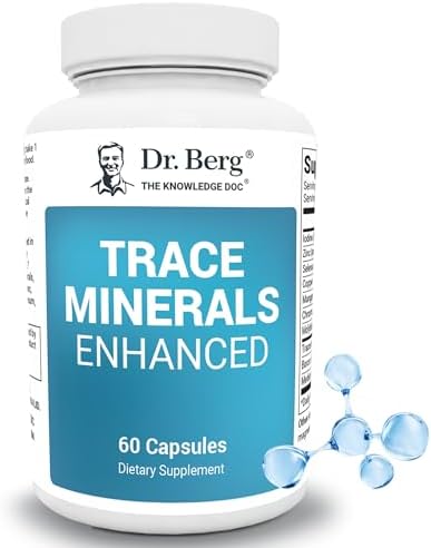 Dr. Berg Trace Minerals Enhanced Complex - Complete with 70+ Minerals Including 10 mg of Zinc - Dietary Supplement - 60 Capsules (Капсулы) Dr. Berg Nutritionals