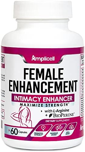 Female Enhancement - Libido Booster for Women - Hormone Balance for Women - Intimacy & Mood Support - Energy Pills with Epimedium, Dong Quai, Ginseng, Maca Root Powder (Порошок) & Multi-Vitamins A, B12 - 60 Ct AMPLICELL