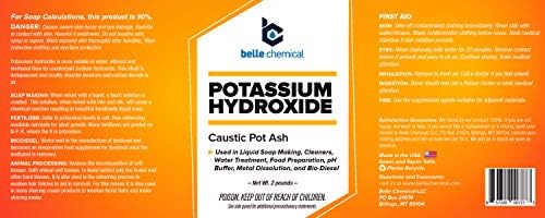 Potassium Hydroxide (Food Grade) FCC/USP 90% (20 Pounds) Belle Chemical