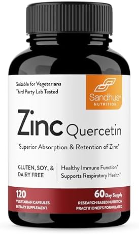 Elderberry Vitamin C and Zinc 120 Capsules (Капсулы) | with Quercetin and Vitamin D3 | Immune Support for Adults | Herbal Supplement for Men and Women | 2 Months Supply | Natural Immunity Booster Sandhu's