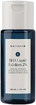 Naturium BHA Liquid Exfoliant 2%, Leave-on Face & Skin Care Exfoliating Pore Treatment, with Salicylic Acid & Bioactive Fruit Acids, 4 oz Naturium