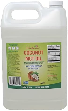 Verdana MCT Oil, Fractionated, 100% from Coconut - 1 Gallon - Kosher Food Grade, Vegan, Non-GMO - Great for Keto and Paleo Diet, Oil Pulling Oral Rinse Mouthwash (128 Fl Oz)… Verdana