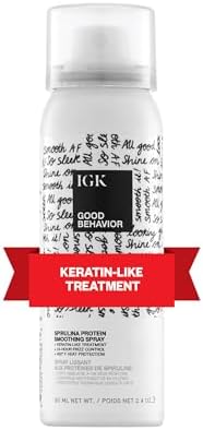 IGK GOOD BEHAVIOR Spirulina Protein Smoothing Spray | Keratin Like Treatment + Frizz Control + Heat Protectant | Vegan + Cruelty Free | Igk