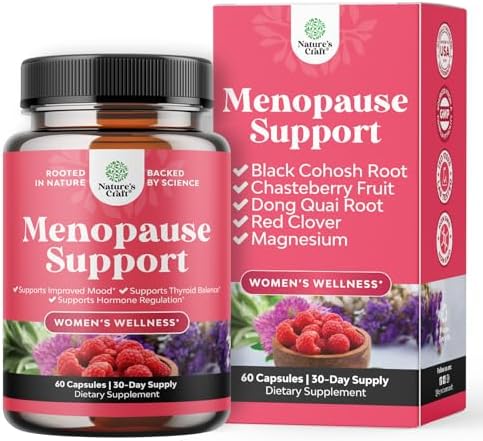 Complete Herbal Menopause Supplement for Women - Multibenefit Menopause Relief Hormone Balance for Night Sweats Mood and More with Dong Quai Vitex Chaste Berry and Black Cohosh - 30 Servings (Порции) Natures Craft