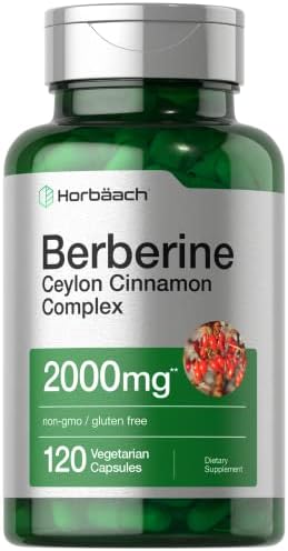 Horbaach Berberine Plus Ceylon Cinnamon | 2000mg | 120 Veggie Capsules (Капсулы на растительной основе) | Vegetarian, Non-GMO & Gluten Free Supplement | Berberine Complex Horbäach