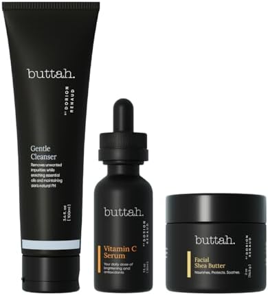 Buttah Skin Transforming Kit for Melanin Rich Skin | CocoShea Revitalizing Cream 2 oz | Vitamin C Serum 1 oz | Buttah Cleanser 3.4 oz | Black Owned Skincare buttah. by Dorion Renaud