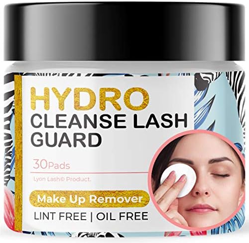 Lyon Lash Make Up Remover Cleaning Pads for Eyelash Extensions (30 Pcs)| Lint Free Silicon Pads| No Damage to Lash Extensions| Waterproof Makeup Removal & Facial Cleansing| Eyelash Extension Supplies Lyon lash