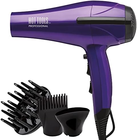 HOT TOOLS Professional Rainbow Turbo Ceramic Hair Dryer | Less Frizz, for Shiny, Healthy-Looking Hair | Powerful and Quiet Blowouts for Fast & Easy Styling (1875 Watts) Hot Tools