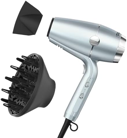 INFINITIPRO BY CONAIR SmoothWrap Hair Dryer with Diffuser | Blow Dryer for Less Frizz, More Volume and Body | With Advanced Plasma and Ceramic Technology | Mint Conair