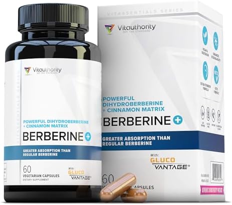 Berberine with Ceylon Cinnamon Supplements | Berberine Supplement High Absorption Dihydroberberine Berberine for Balance and Support | Vegan Powerful AMPk Activator & Antioxidant | 30 Servings (Порции) Vitauthority