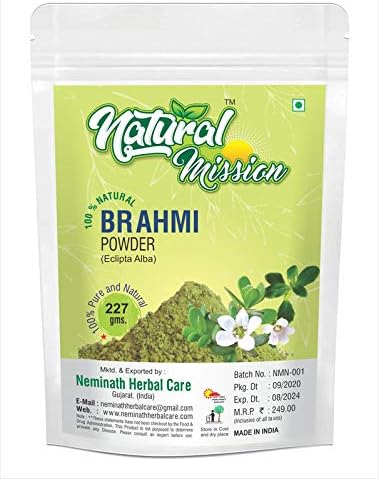 Pure Brahmi Powder (Порошок) 227g | Half Pound | Bacopa Powder | Promotes Hair Growth NATURAL MISSION