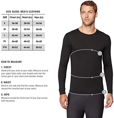 32 Degrees Mens Heat Performance Thermal Baselayer Crewneck Long Sleeve Top, Concrete Heather, XXLarge 32º DEGREES