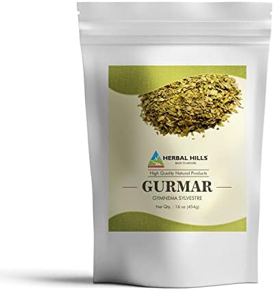 HERBAL HILLS Gurmar Powder (Порошок) (Gymnema sylvestre/Natural Gudmar Leaf/Leaves Powder) | 16 Oz (454 GMS) | Help to Maintain Normal Glucose Levels HERBAL HILLS