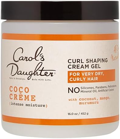 Carol’s Daughter Coco Creme Curl Shaping Cream Gel, with Coconut Oil, Coconut Milk, Silicone Free, Paraben Free Hair Gel for Curly Hair , Mineral Oil Free, for Very Dry Hair, 16 Oz Carol's Daughter