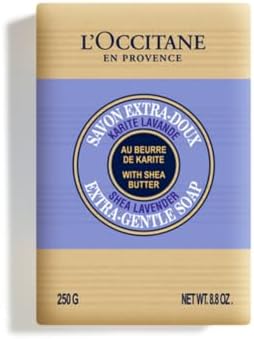 L'OCCITANE Shea Butter Extra-Gentle Solid Soap: Citrusy Shea Verbena, Relaxing Shea Lavender, Vegetable Based, Artisanal, Hand & Body Soap, Gently Cleanse, Vegan L'Occitane