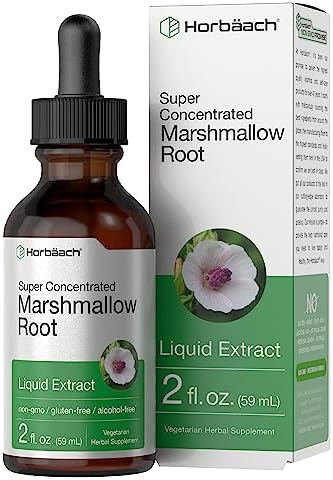 Horbäach Marshmallow Root Extract Tincture | 2 fl oz | Althaea Officinalis Liquid | Alcohol Free | Vegetarian, Non-GMO & Gluten Free Horbäach