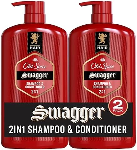 Old Spice Men's 2-in-1 Shampoo and Conditioner, MambaKing, Twin Pack, 43.8 Fl Oz Old Spice