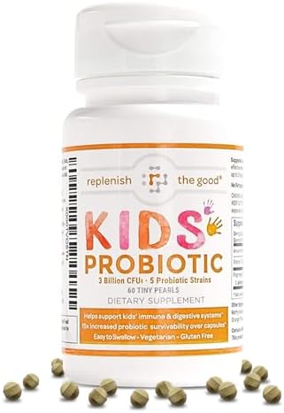 Children's Probiotics, 60 Cherry-Pomegranate Chewables - Easy to Swallow, Helps Digestive & Immune Support, Oral Probiotics for Healthy Teeth and Gums, Bad Breath & ENT Support Replenish the Good