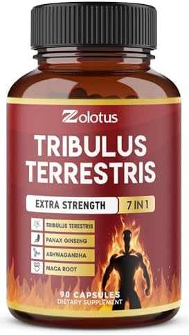 Zolotus Tribulus Terrestris, 8650mg Per Capsule, High Potency with Ashwagndha, Panax Ginseng, Saw Palmetto, Maca, Shilajit. Boost Energy, Mood, Stamina & Performance, for Men & Women, 3 Months Supply. Zolotus