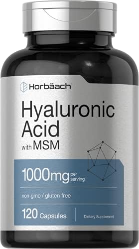 Horbäach Hyaluronic Acid with MSM | 1000 mg | 120 Capsules | Non-GMO and Gluten Free Supplement | Bioavailable Formula Horbäach