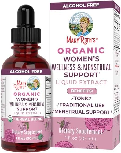 MaryRuth Organics USDA Organic Women's Wellness Liquid (Жидкость) Herbal Supplements | Includes Stinging Nettle, Raspberry Leaf, Eleuthero Root, Chaste Tree Berry | Menstrual Support | Non-GMO, Vegan MaryRuth Organics