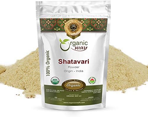 Organic Way Shatavari Powder (Asparagus racemosus) - Kosher & USDA Certified | Vegan, Non-GMO & Gluten Free | Tested for Heavy Metal and Purity | Resealable Bag | 100% Raw from India (1/2LBS / 8Oz) Organic Way