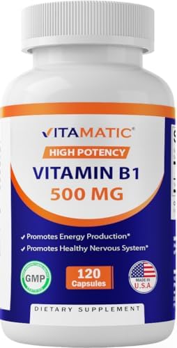 Vitamatic Vitamin B1 (Thiamine) 500mg, 120 Capsules (Капсулы) Vitamatic