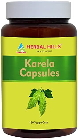 HERBAL HILLS Bitter Melon/Bitter Gourd/Karela Capsules (Капсулы) (Momordica Charantia) | 120 Count (900 mg) | Best for Eye & Skin Health HERBAL HILLS