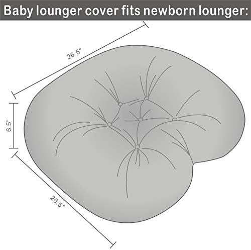 BlueSnail Strechy Minky Newborn Lounger Cover, Removable and Ultra Soft Sung Fitted Baby Lounger Slipcover (1 pack,Gray) BlueSnail