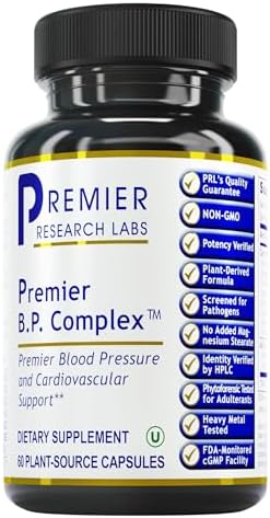 Premier Research Labs BP Complex - for Heart Health - with Garlic, Hawthorn, Olive Leaf, Reishi, Cayenne & Organic Celery - Allicin Supplement - Non-GMO, Vegan Formula - 60 Plant-Source Capsules (Капсулы) Premier Research Labs