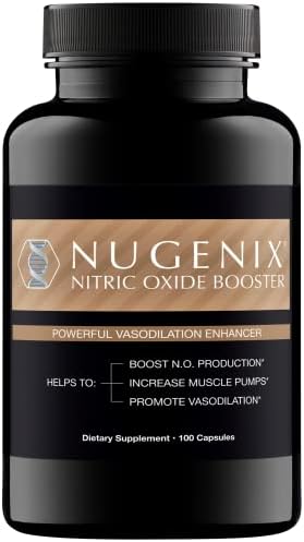 Nugenix Nitric Oxide Booster Supplement - Nitric Oxide Flow, L-Arginine, L-Citrulline, Pine Bark Extract - Vasodilator - 100 Capsules (Капсулы) Nugenix