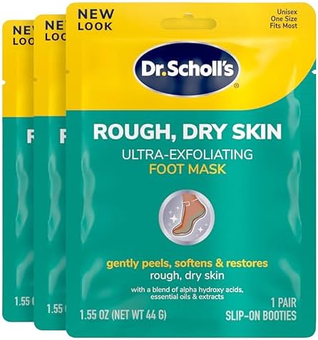 Dr. Scholl's Rough, Dry Skin Ultra Exfoliating Foot Peeling Mask, 3 Pairs Moisturizing Socks Gently Peels and Softens, with Urea, Dry Skin Callus Remover for Feet Dr. Scholl's