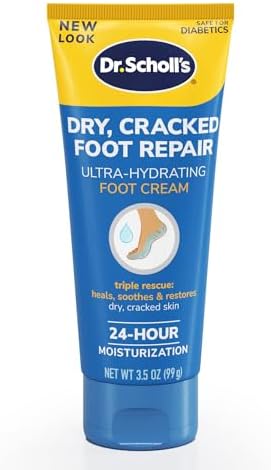 Dr. Scholl's Dry, Cracked Foot Repair Ultra-Hydrating Foot Cream Moisturizer, 3.5 oz, Skin Care Foot Lotion with 25% Urea for Dry Cracked Feet, Heals and Moisturizes for Healthy Feet Dr. Scholl's