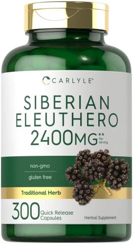 Carlyle Siberian Eleuthero | 2400mg | 300 Capsules | Non-GMO and Gluten Free Formula | Siberian Ginseng | Traditional Herbal Supplement Carlyle