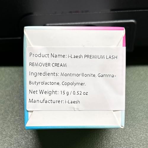 i-Laesh Eyelash Extension Remover Cream, 15g / 0.52 oz, Glue Remover, Fast Lash Adhesive Dissolution, Sensitive Skin, Low Irritation, for Professional Only i-laesh