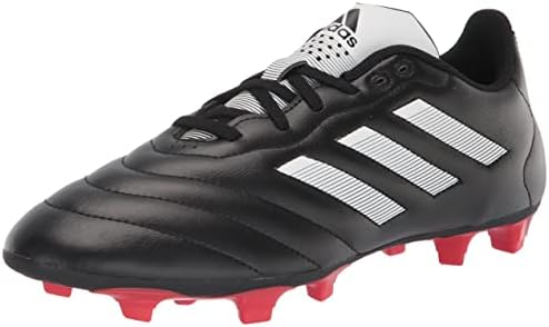 adidas Unisex Goletto Firm Ground Soccer Shoe, Black/White/Red, 9 US Men Adidas