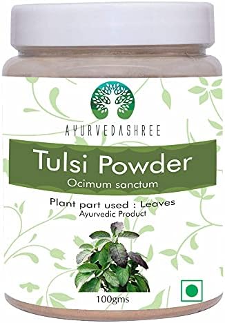 Tulsi Powder Holy Basil Powder 100 Gm | Ocimum Sanctum | Tulsi Leaves Powder | Tulsi Leaf | Vegan | Non GMO | Gluten Free AYURVEDASHREE